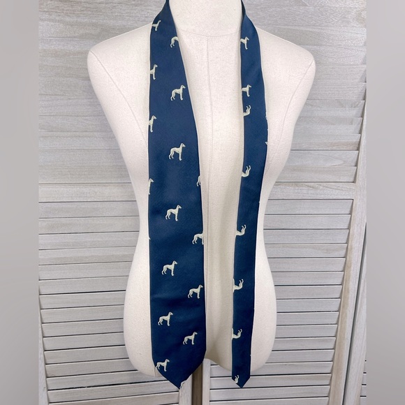 CHIPPMUNK DESIGNS Vintage Tie Blue w Dog Pattern - Picture 1 of 3